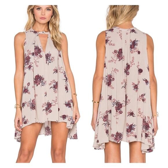Free People Tree Swing Tunic Dress Washed Stone Floral Combo Size X-Small - Picture 1 of 13